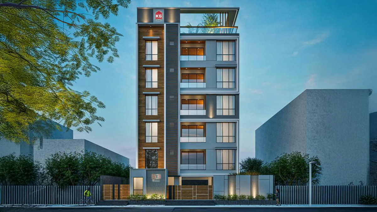 3D view of luxury apartments in Mogappair Chennai