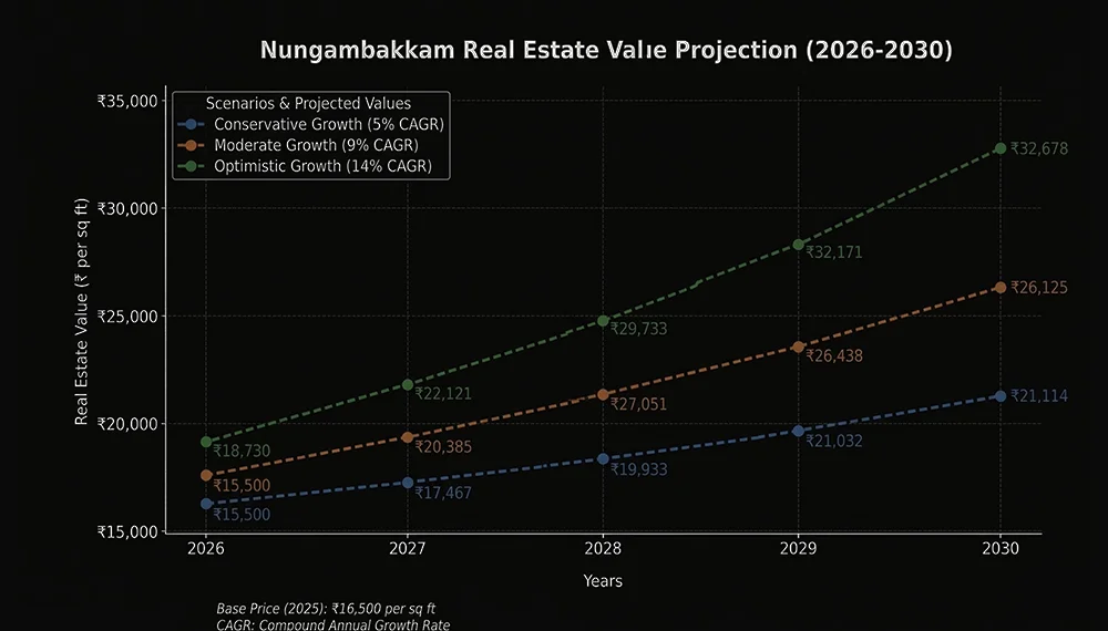 Property investment growth for apartments in Nungambakkam