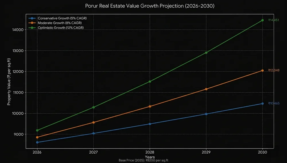 pricing and investment chart for flats in Porur Chennai